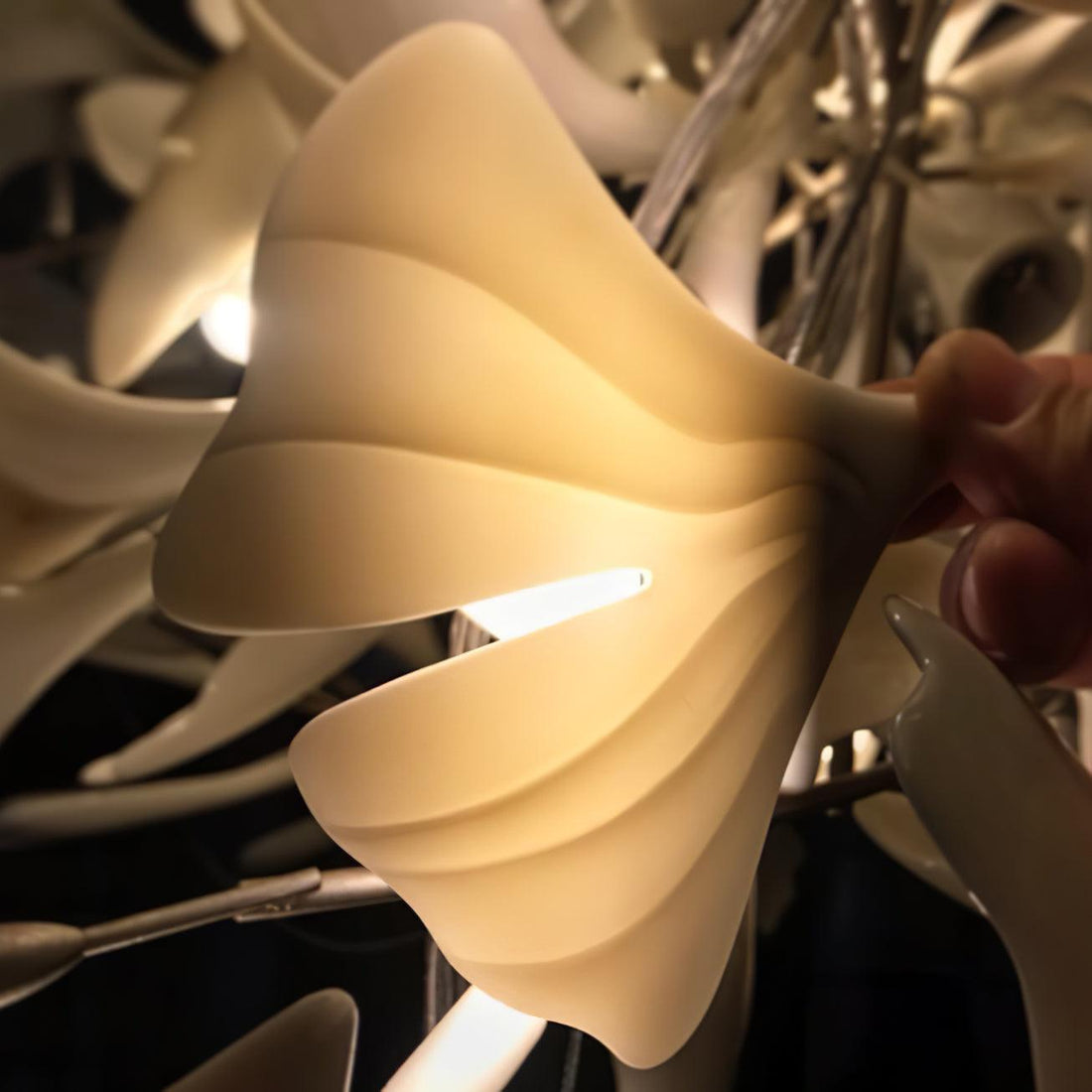Gingko Lustre Version Longue Porcelaine Branche de Feuille Organique