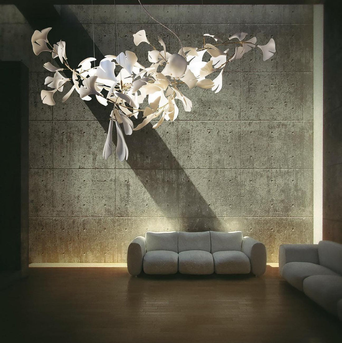 Gingko Lustre A Style Forme Branche Feuille Moderne Salle à Manger