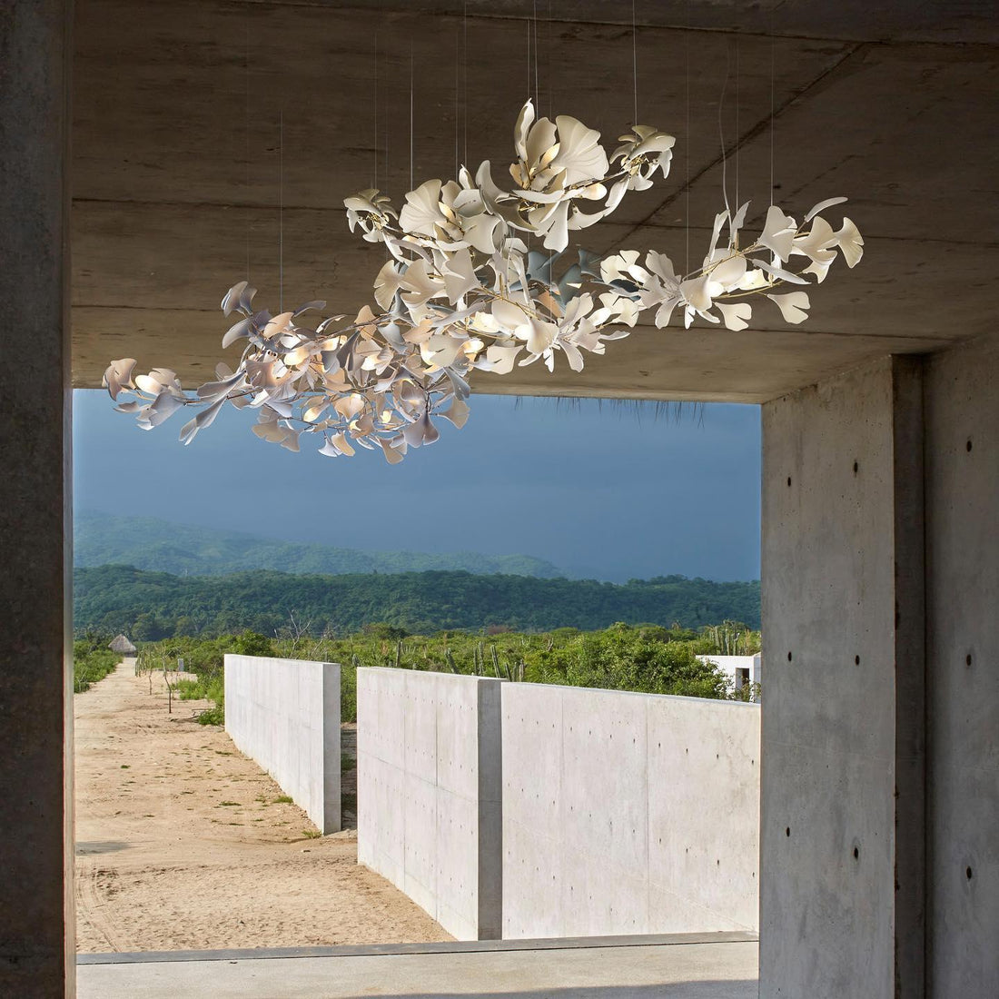 Gingko Lustre A Style Forme Branche Feuille Moderne Salle à Manger
