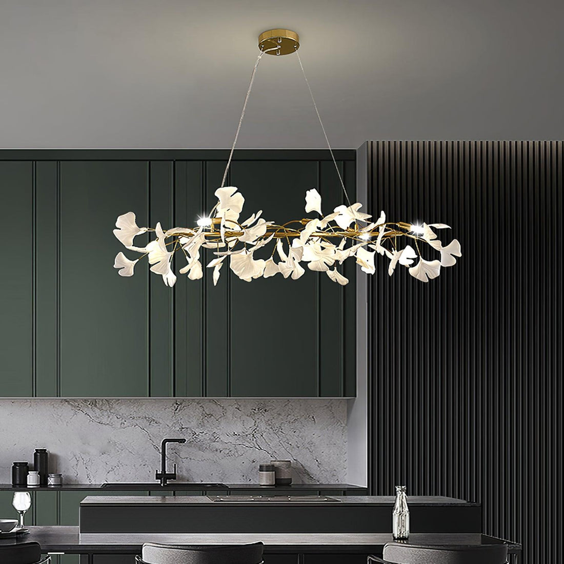 Olivia Lustre minimaliste linéaire en céramique Gingko