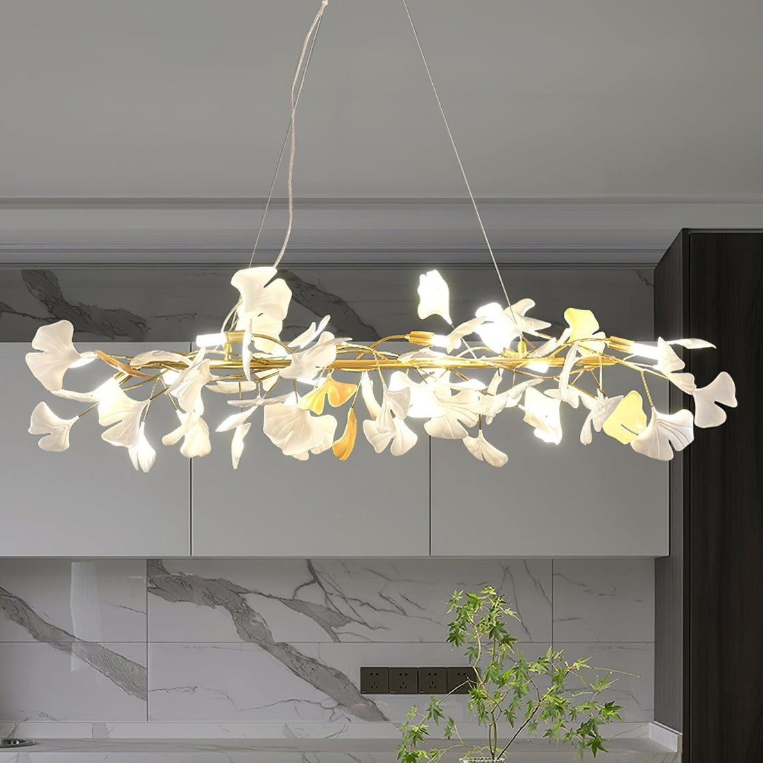 Olivia Lustre minimaliste linéaire en céramique Gingko