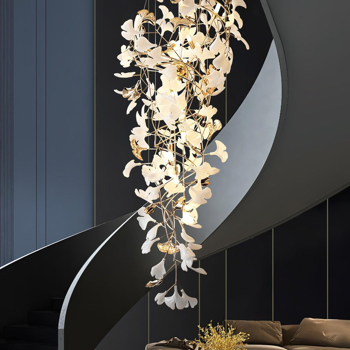 Olivia Céramique Gingko Cascadant Lustre