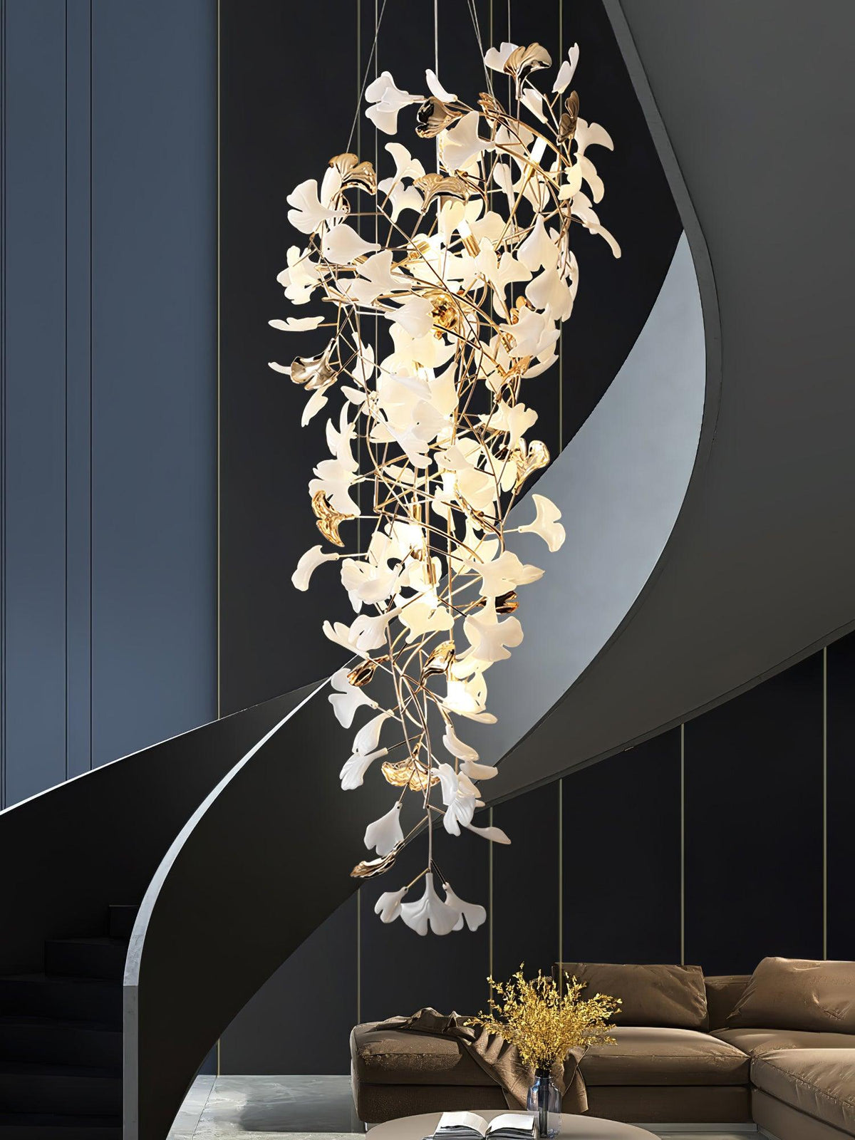 Olivia Céramique Gingko Cascadant Lustre