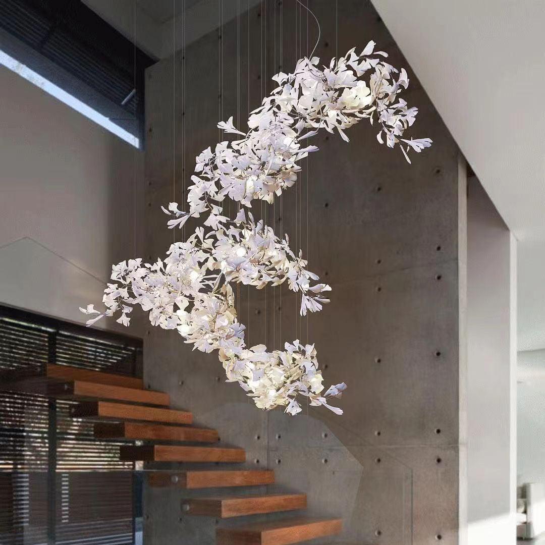 Ginkgo Lustre Rameau de Feuilles Organique Sculptural
