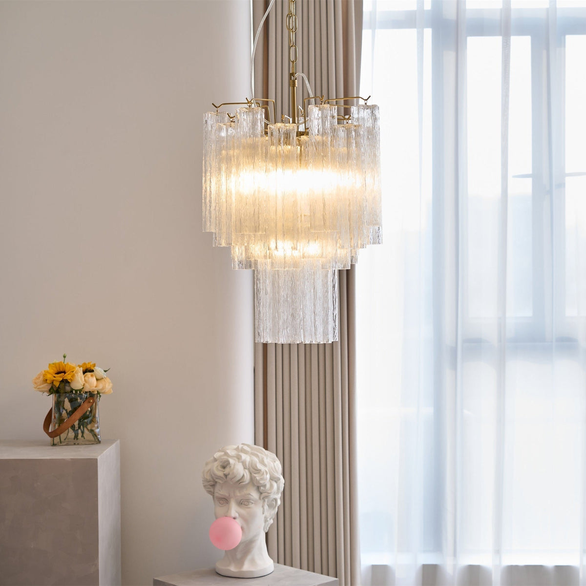 Aurora Lustre en Verre Clair Moderne