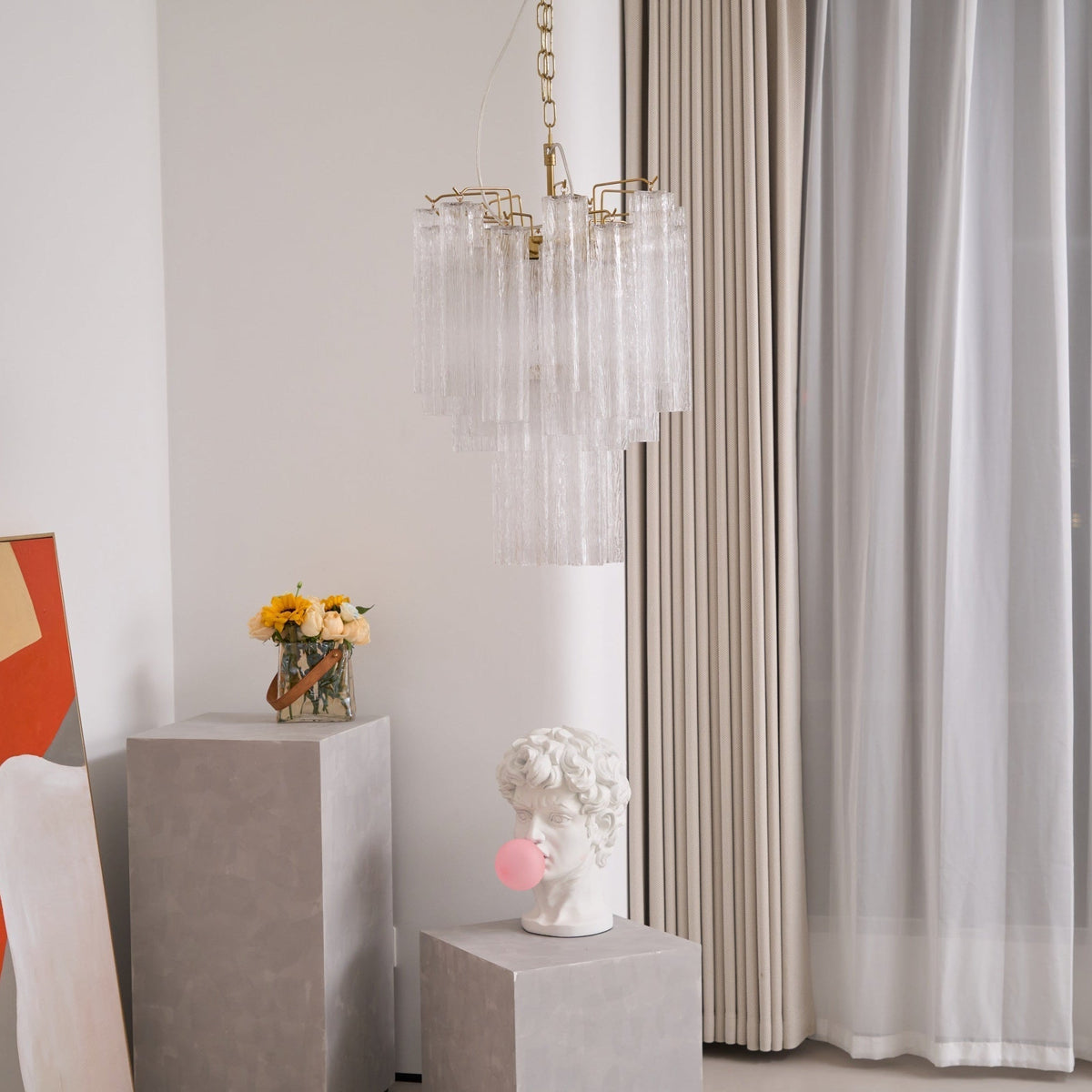 Aurora Lustre en Verre Clair Moderne