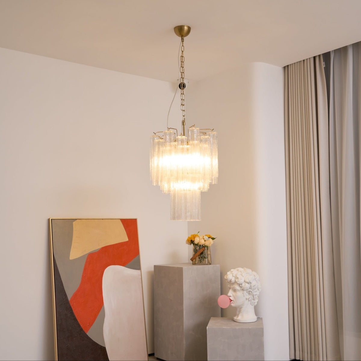 Aurora Lustre en Verre Clair Moderne