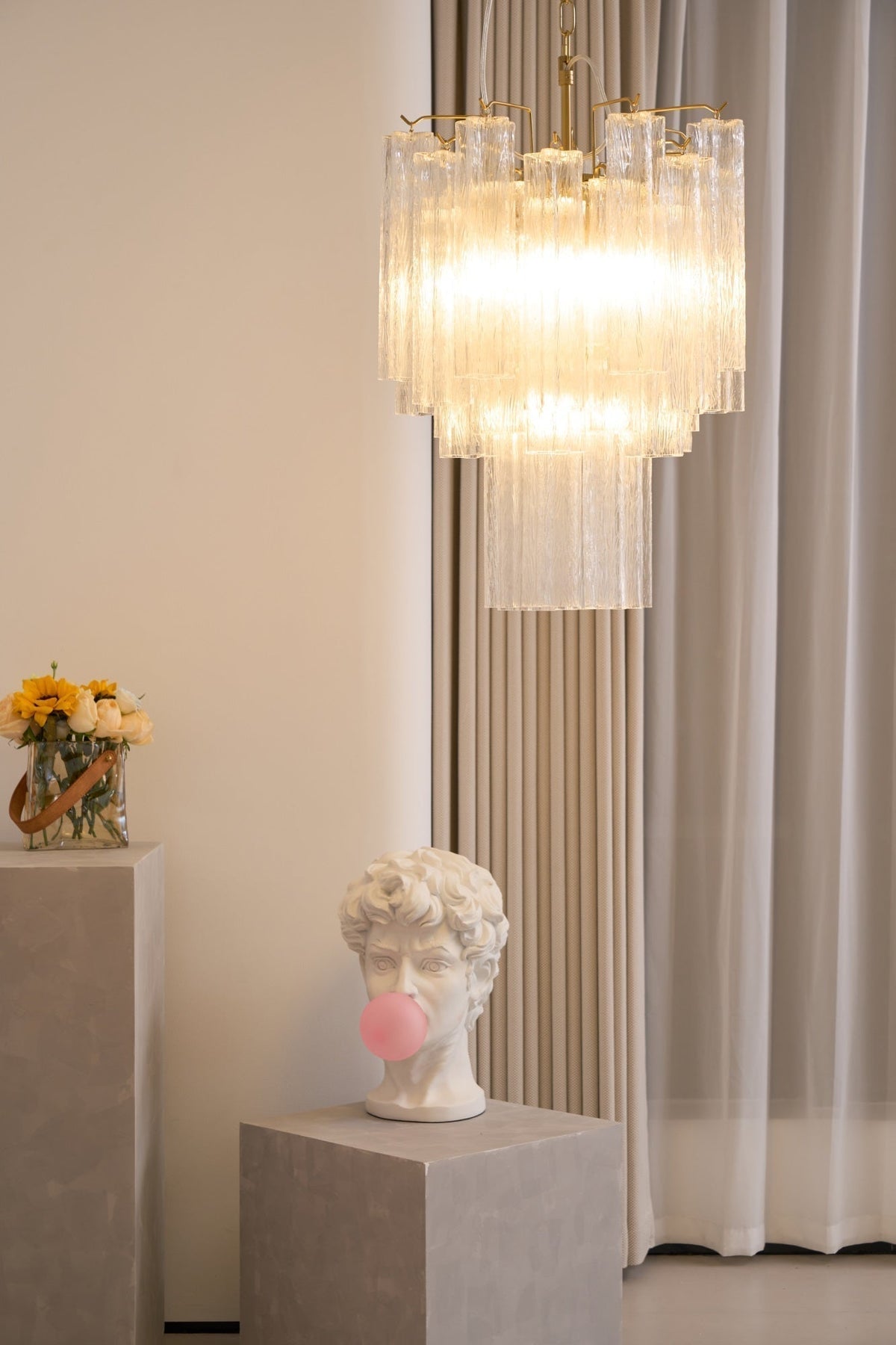 Aurora Lustre en Verre Clair Moderne