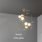 6 Lumières W/ Lampadaire Blanc Crème