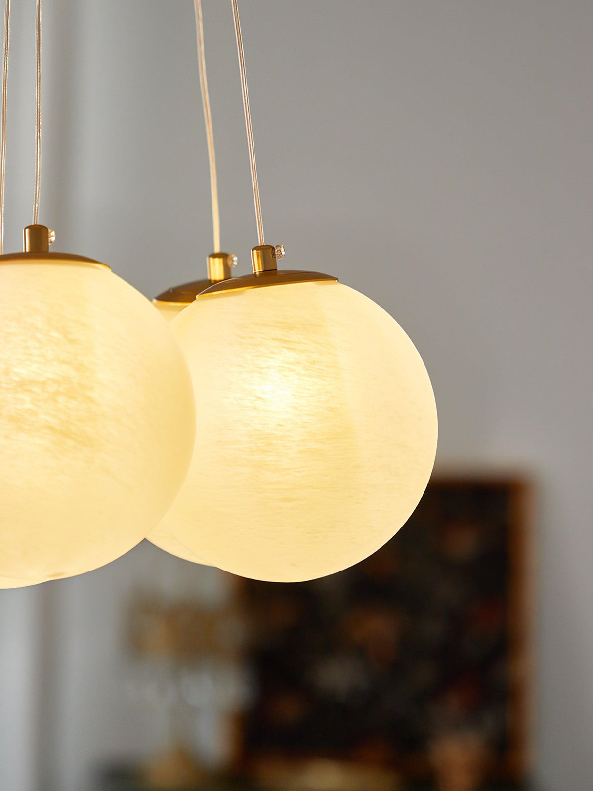 Lustra Lustre en Verre avec Guirlande en Verre Dépoli