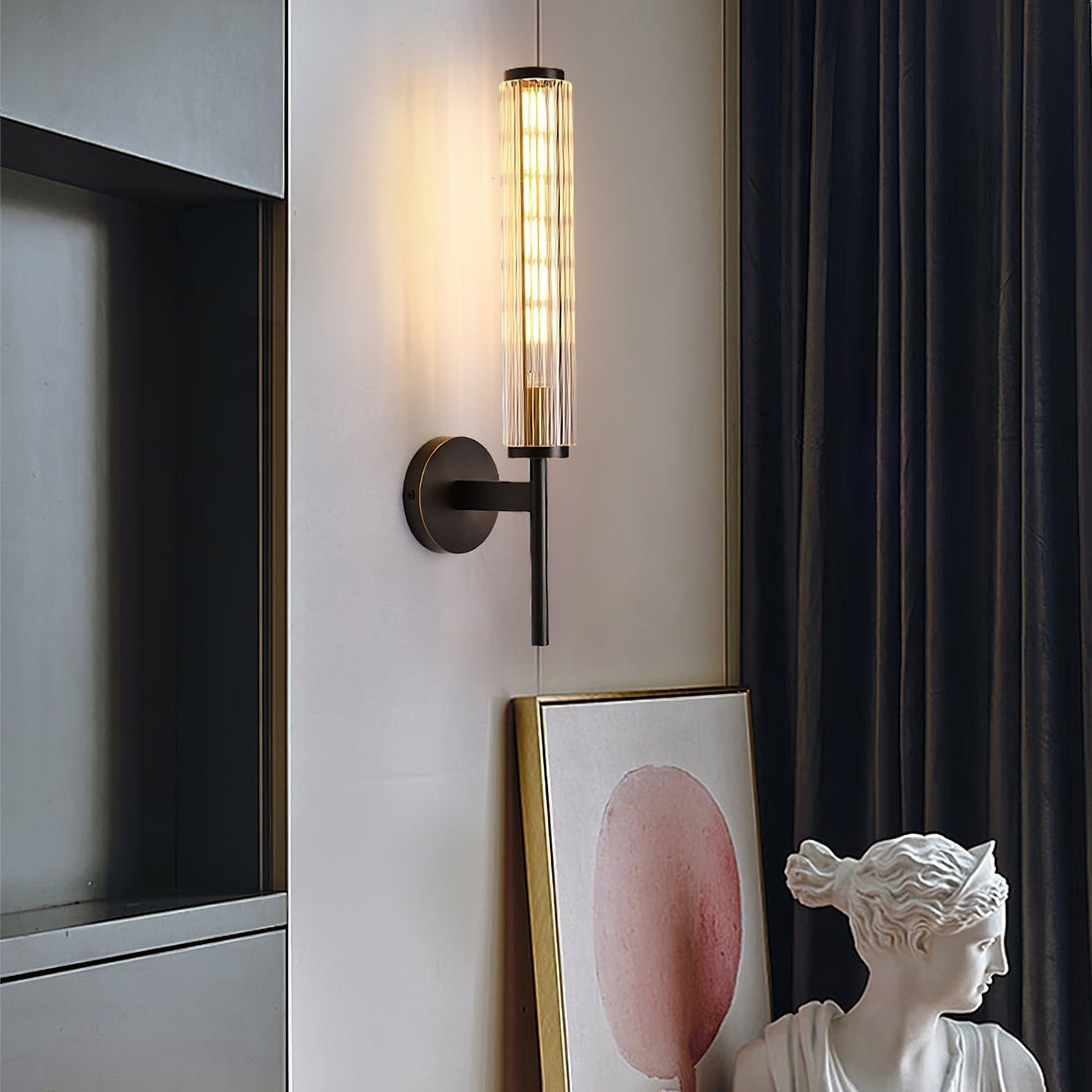 Cemaros Applique Murale Linéaire en Laiton et Verre Premium