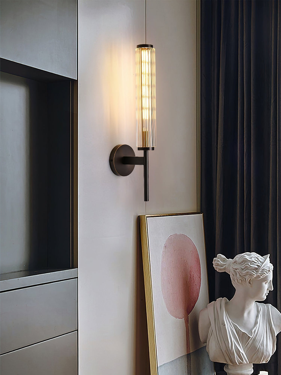 Cemaros Applique Murale Linéaire en Laiton et Verre Premium
