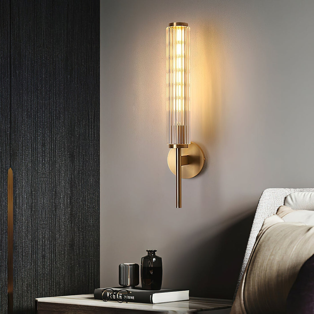 Cemaros Applique Murale Linéaire en Laiton et Verre Premium