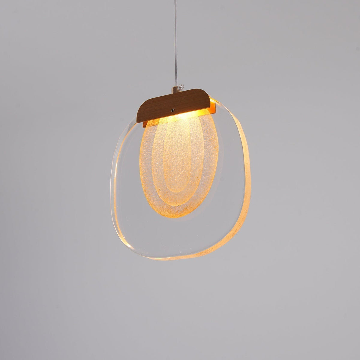 Virelli Suspension Abat-jour en Verre Ondulé Accent Doré Scandi LED