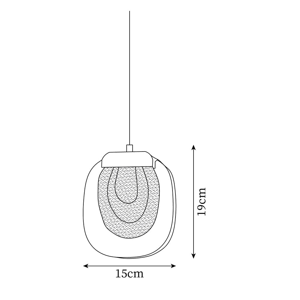 Virelli Suspension Abat-jour en Verre Ondulé Accent Doré Scandi LED