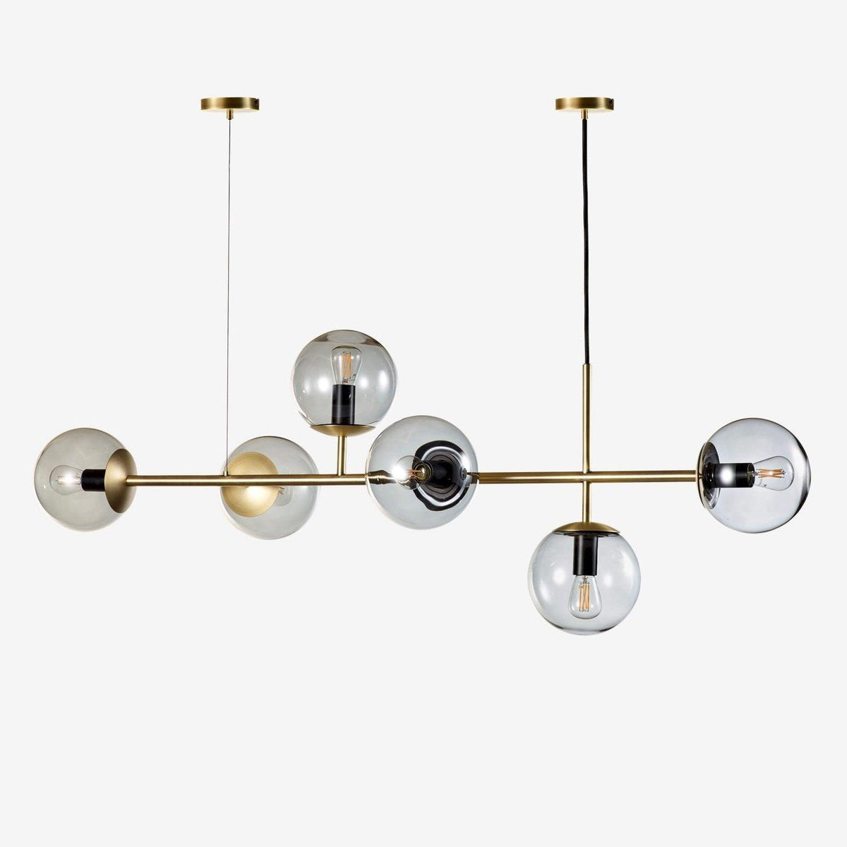 Lustra Suspension Orb Laiton Verre Pour Salon