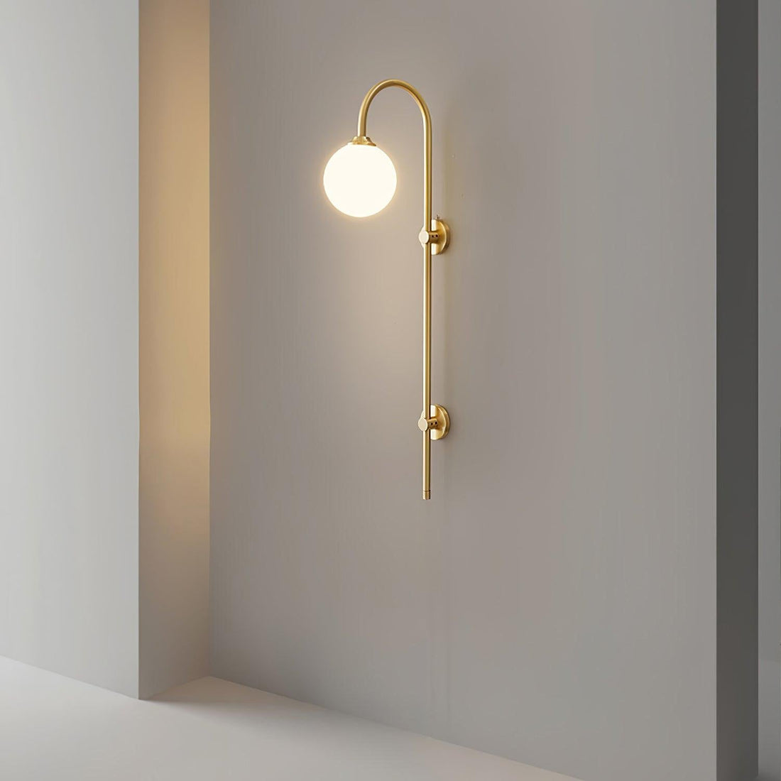 Nyvaris Applique Murale Minimaliste Laiton et Verre