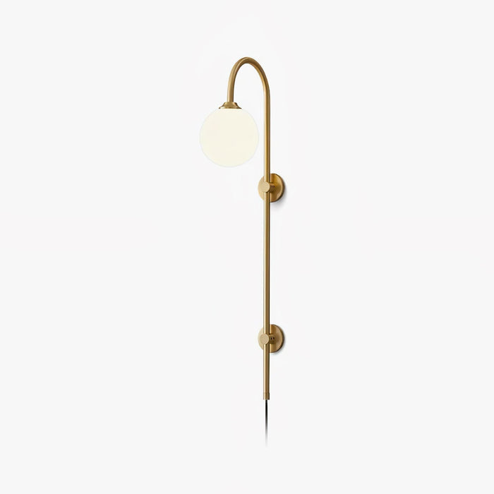 Evshaia Applique Murale Globe Élégance Premium en Laiton et Verre avec Prise