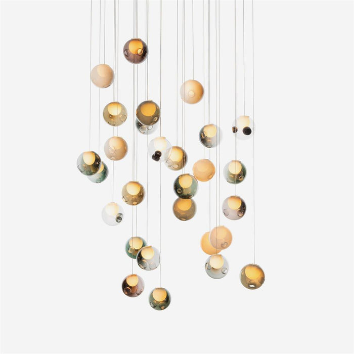 Verona Lustre Cluster Globe Transparent Escaliers