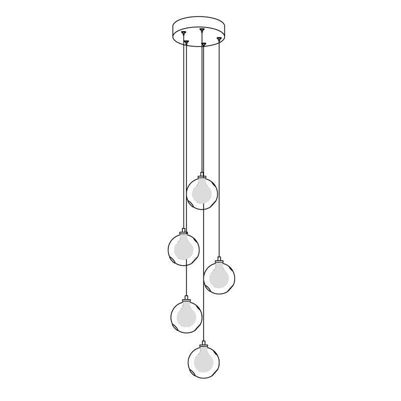 Verona Lustre Cluster Globe Transparent Escaliers