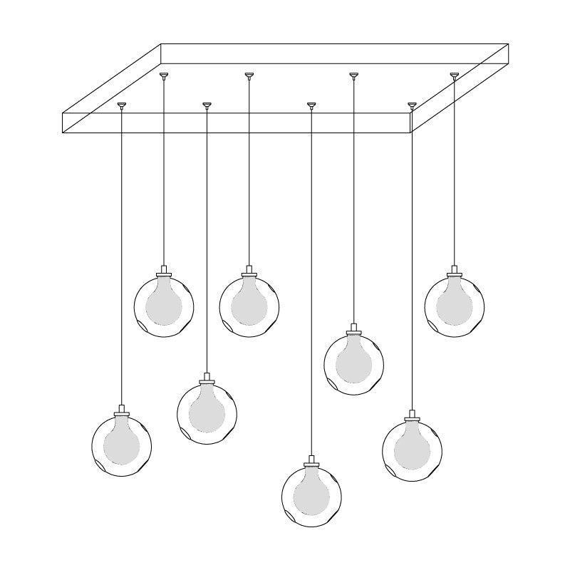 Verona Lustre Cluster Globe Transparent Escaliers