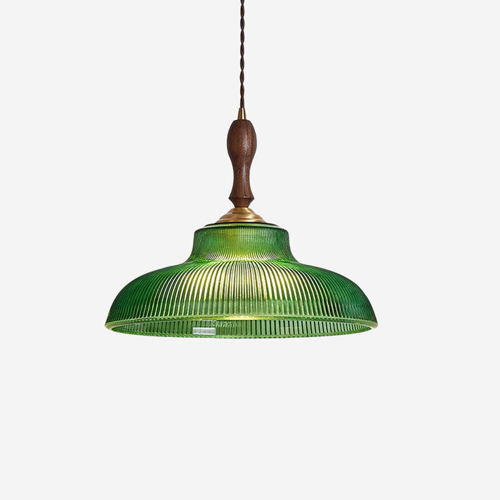 Nolyn Lampe Suspension Verre Vintage Cannelé