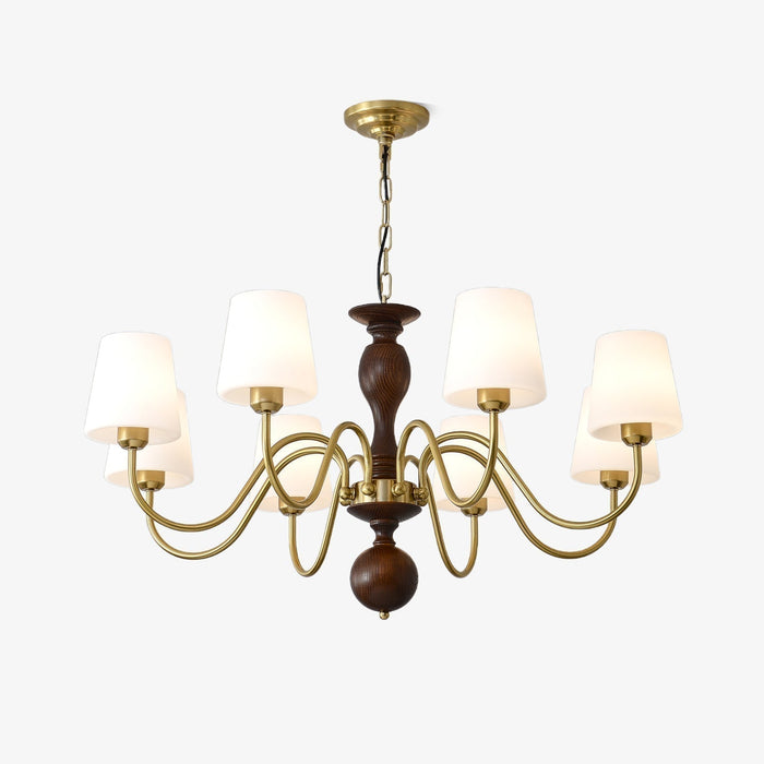 Lustra Lustre Laiton Bois Rustique Vintage