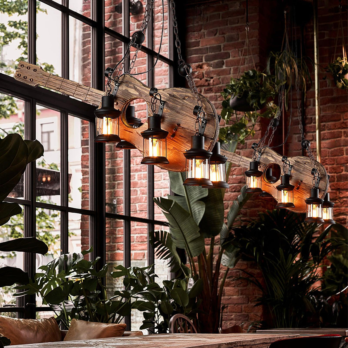 Lustra Suspension en Bois Vintage