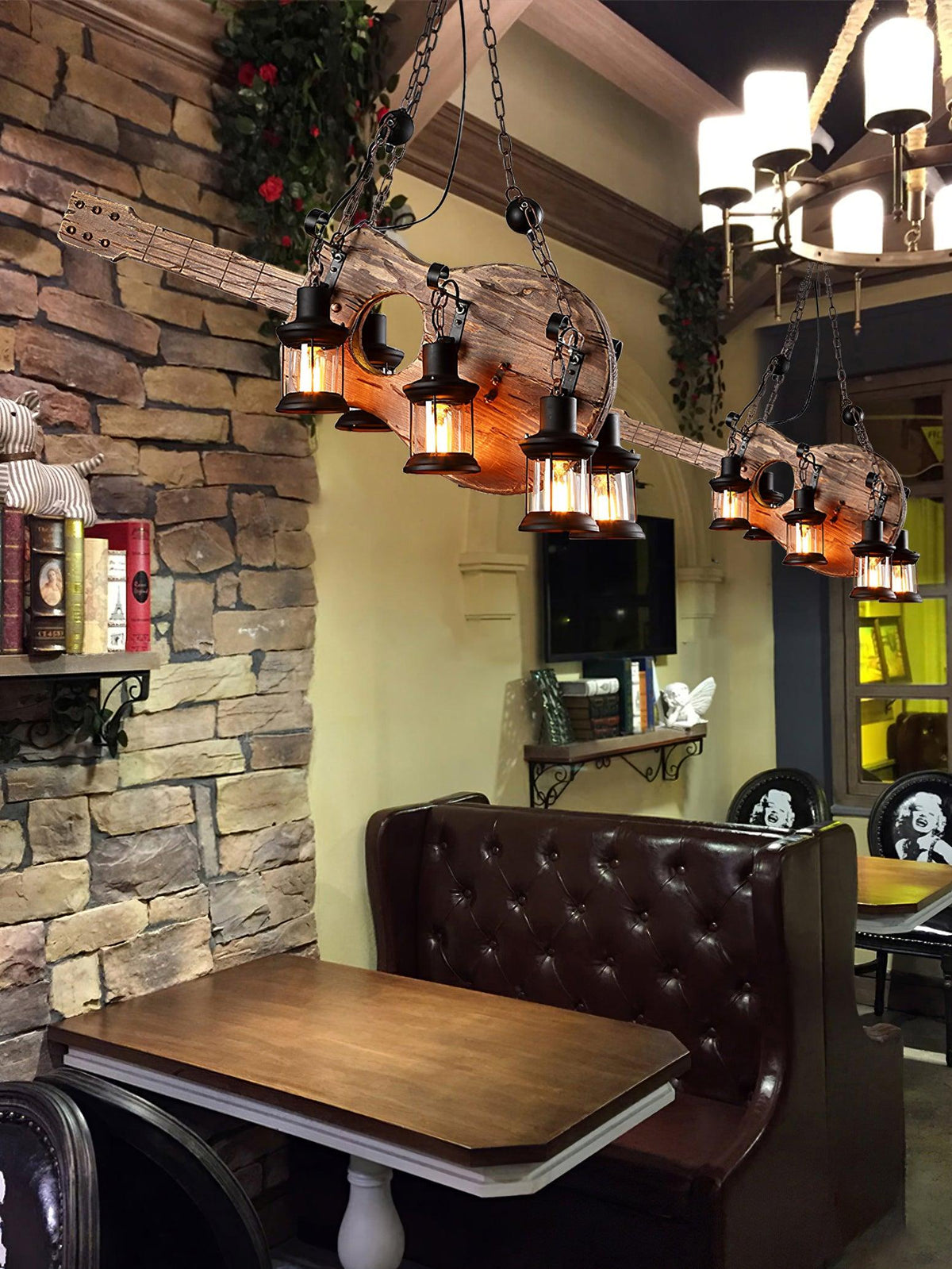 Lustra Suspension en Bois Vintage