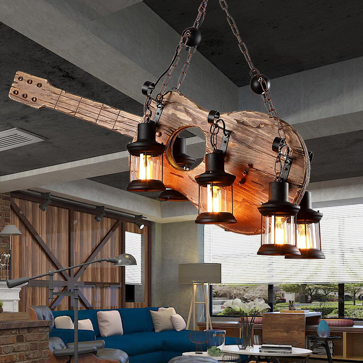 Lustra Suspension en Bois Vintage