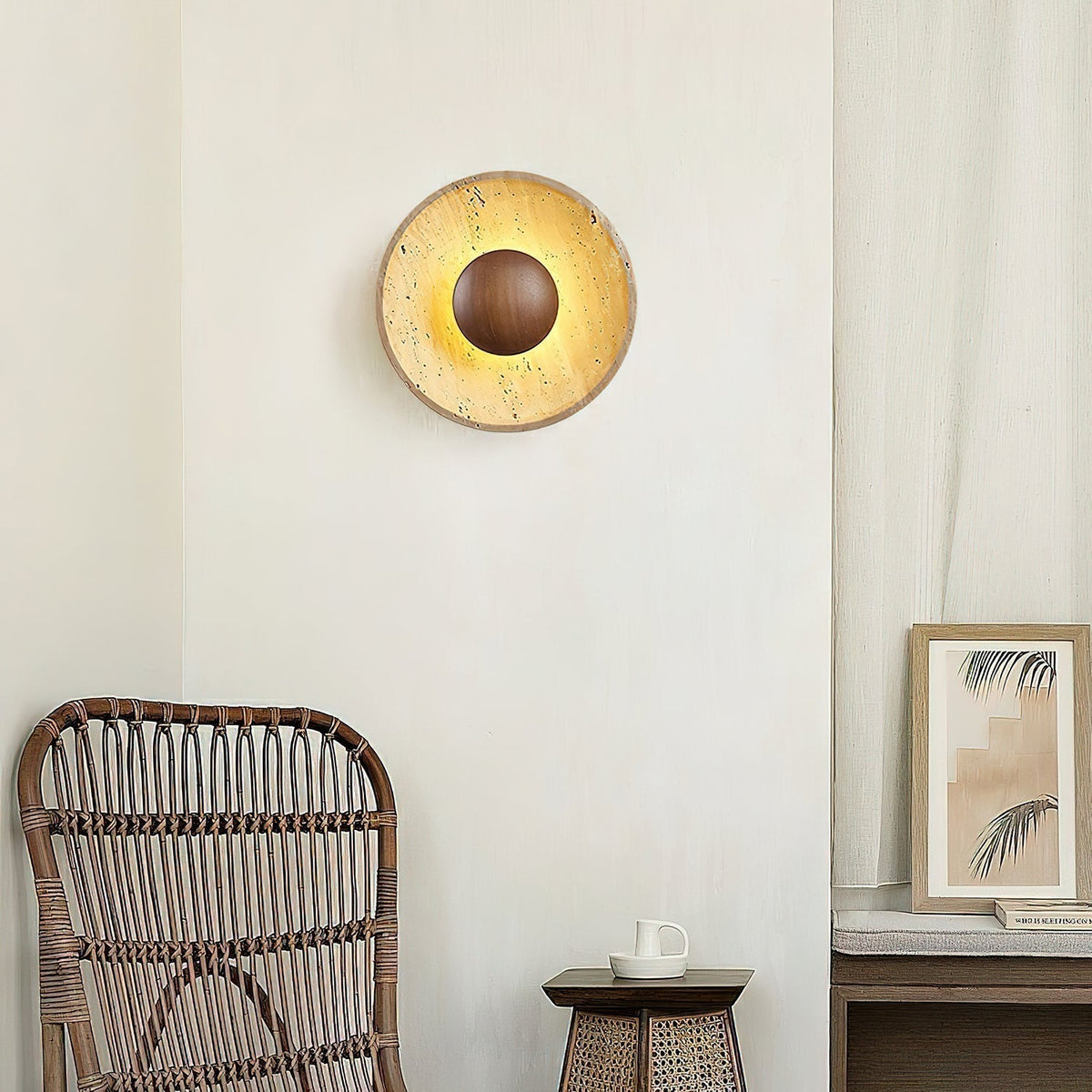 Aveny Applique Murale Sun en Travertin