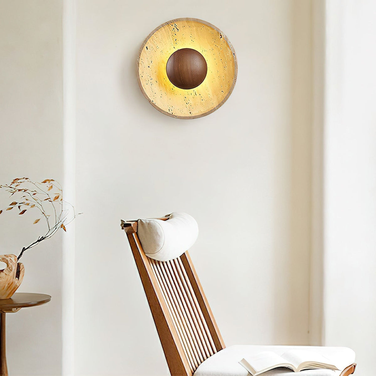 Ulraeia Minimaliste Travertin Luminaire Mural
