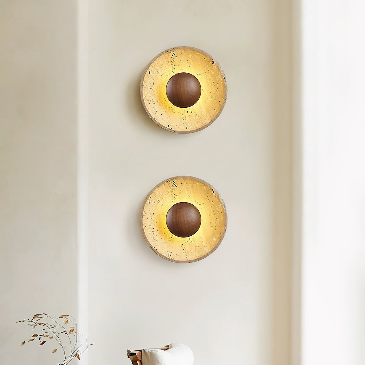 Ulraeia Minimaliste Travertin Luminaire Mural