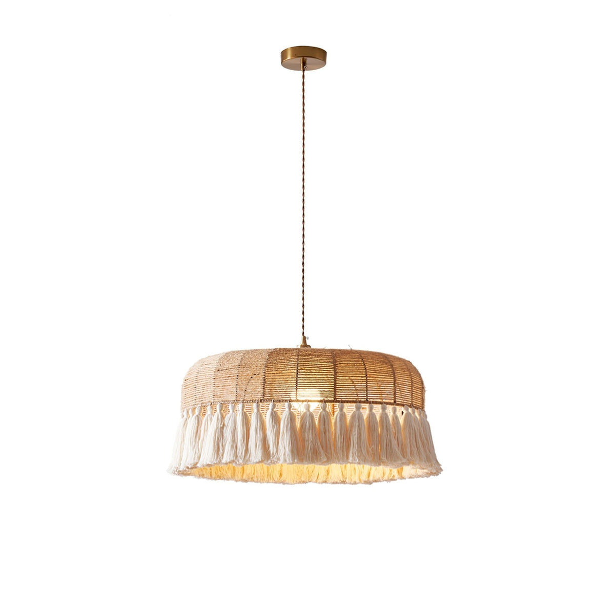 Boho Lampe Suspendue en Jute Tissée à la Main