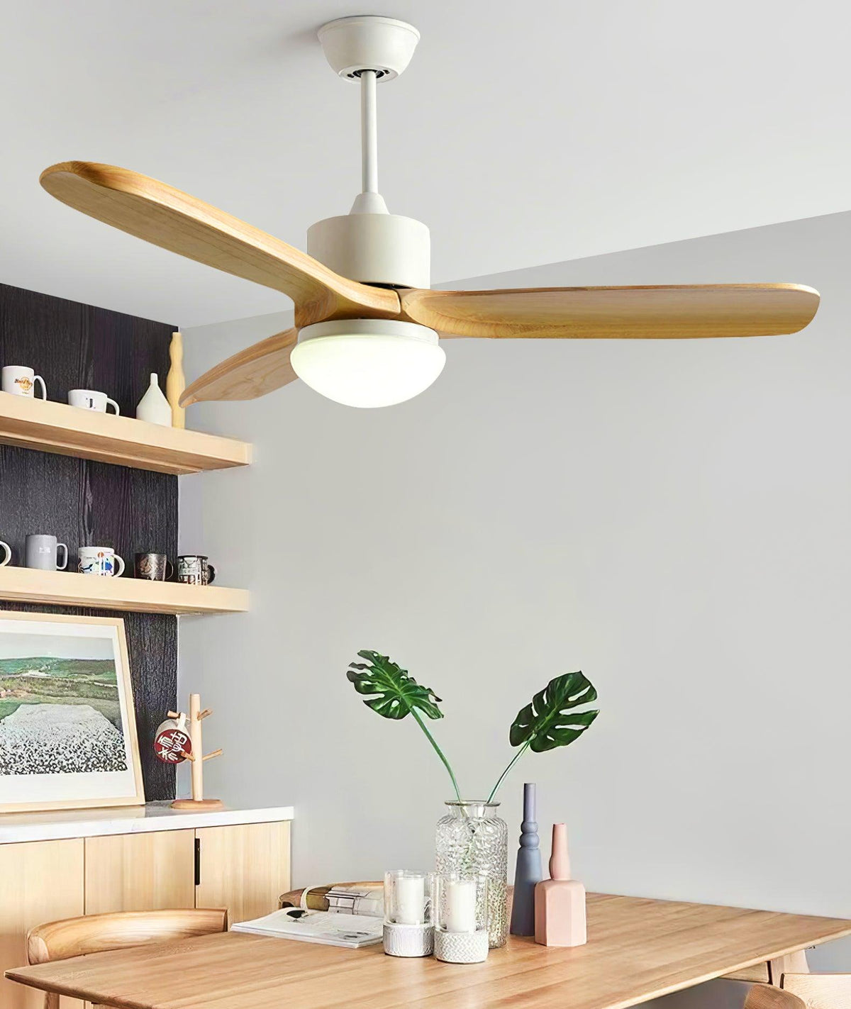 Utalis Plafonnier Ventilateur Naturel Élégant Ventilateur de plafond