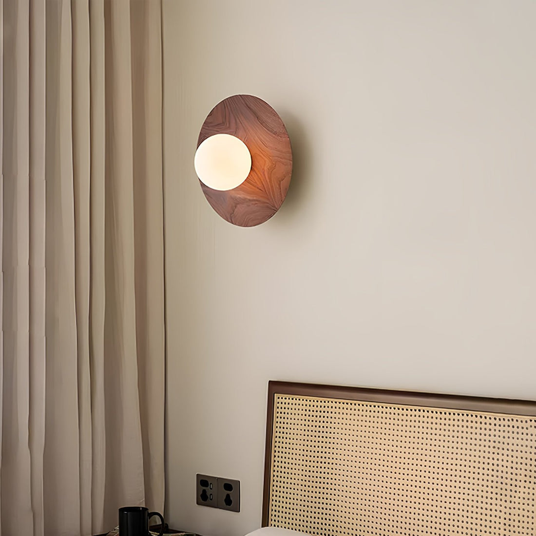 Arlirir Applique Murale Minimaliste en Bois et Verre