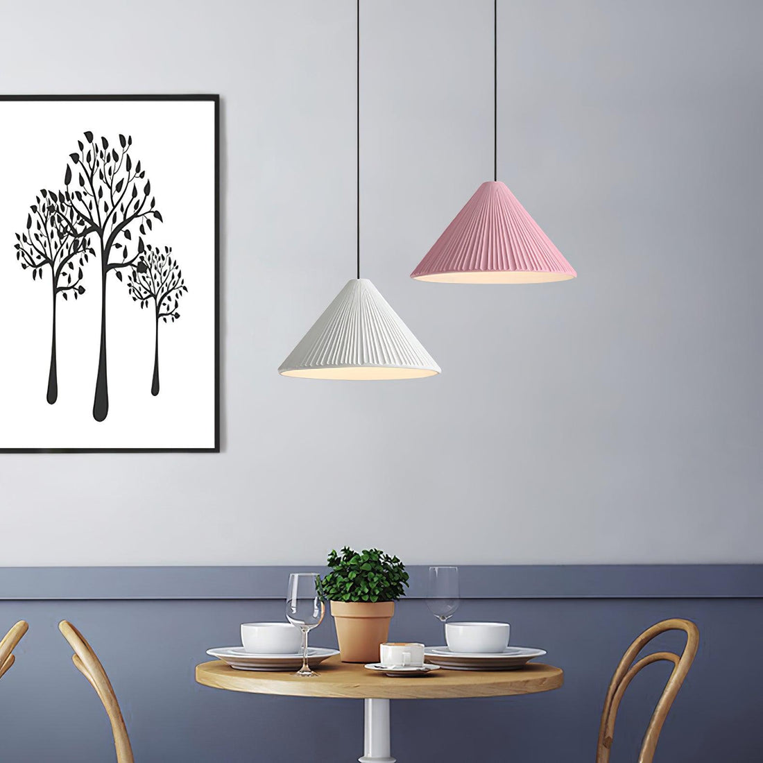 Cone Lampe Suspendue Minimaliste en Résine Chapeau