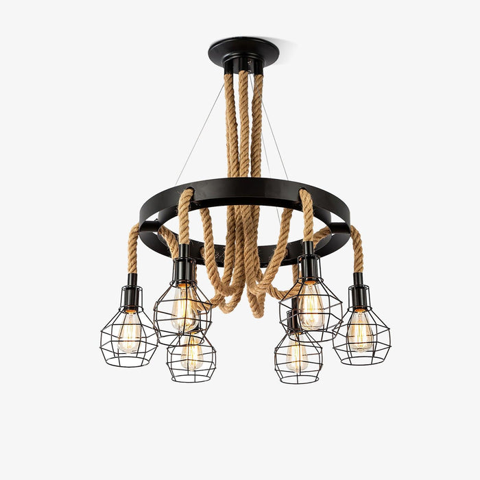 Lustra Lustre en Corde de Chanvre Industriel