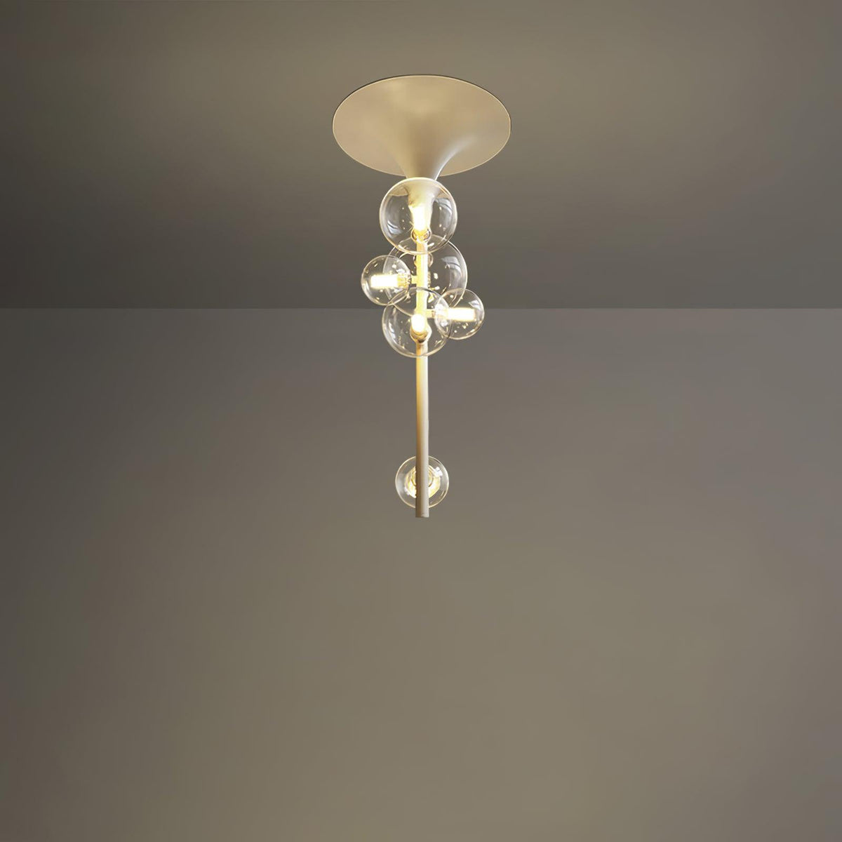 Lustra Suspension Laiton Verre Cascade pour Hallway
