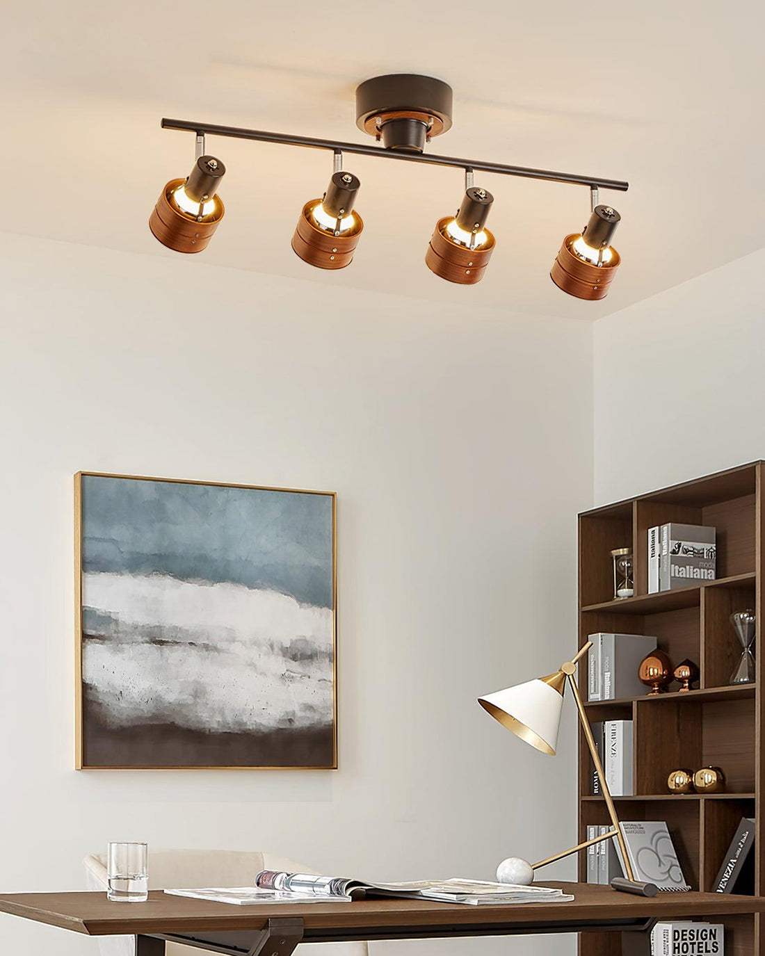 Daven Lustra Projecteur Rail 4-Lumières Ajustable
