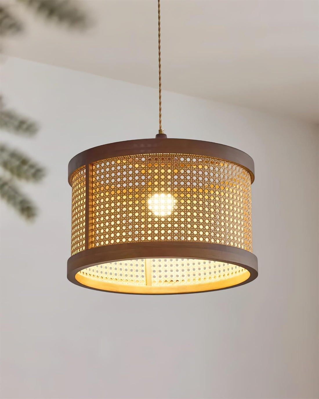 Gudon Lampe Suspendue en Rattan Tressé