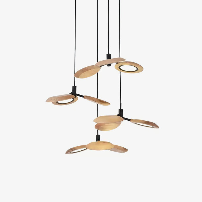 Alnoraris Étagé Bois Pendentif Lumière