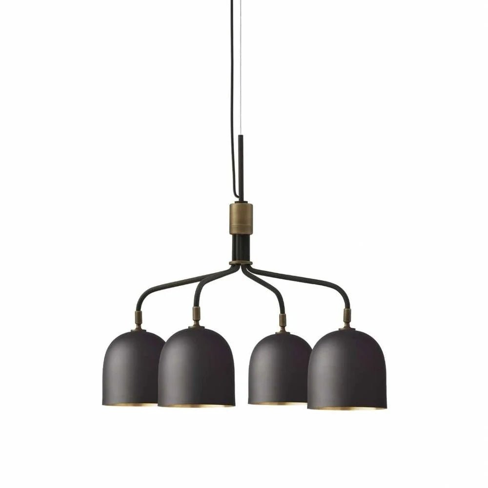 Lustra Lustre Noir en Laiton Industriel