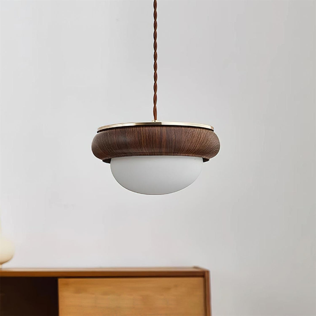 Quillon Lampe Suspendue en Anneau de Bois