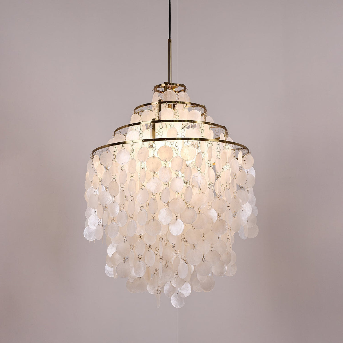 Lustra Suspension Lampe Anneau Rond en Coquillage