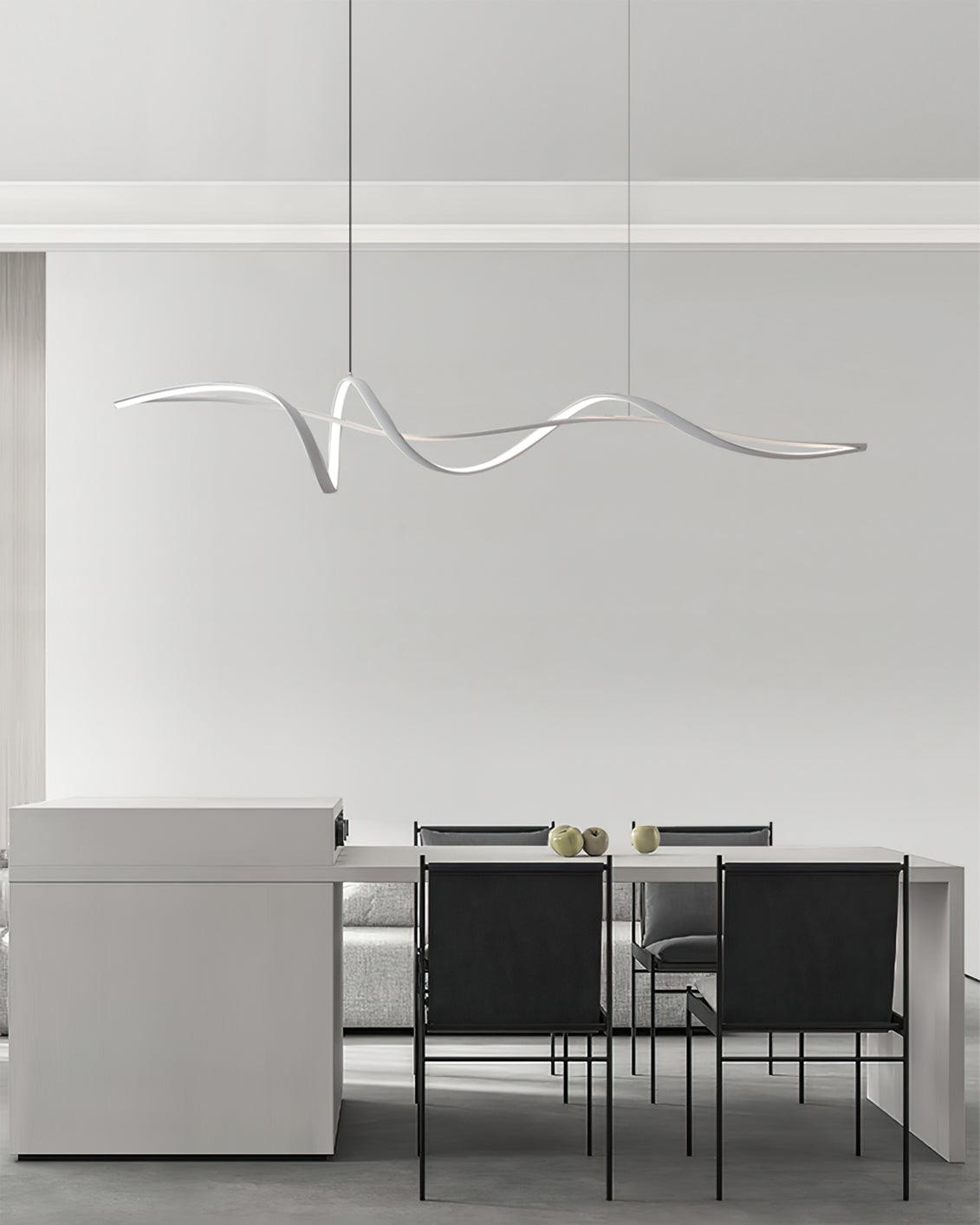 Aveline Suspension moderne LED Wave noire