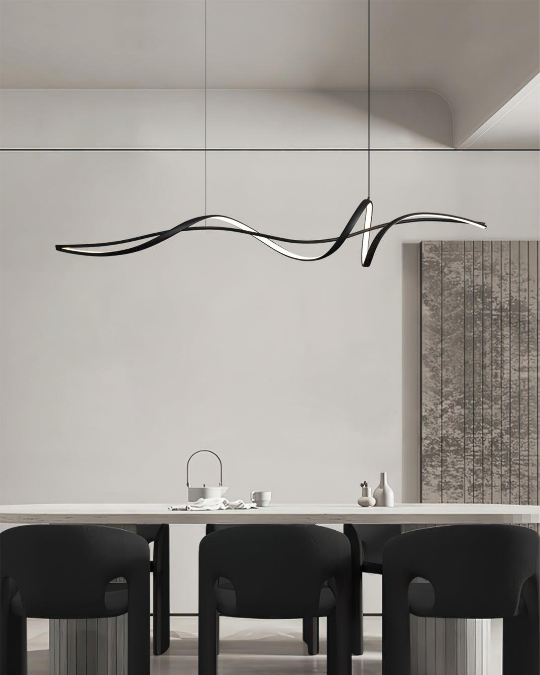 Aveline Suspension moderne LED Wave noire