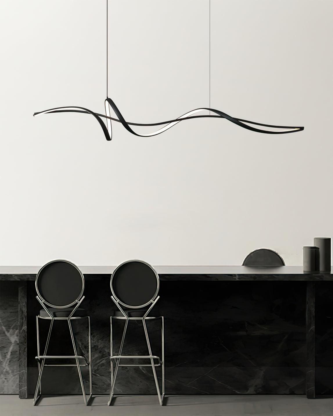 Aveline Suspension moderne LED Wave noire