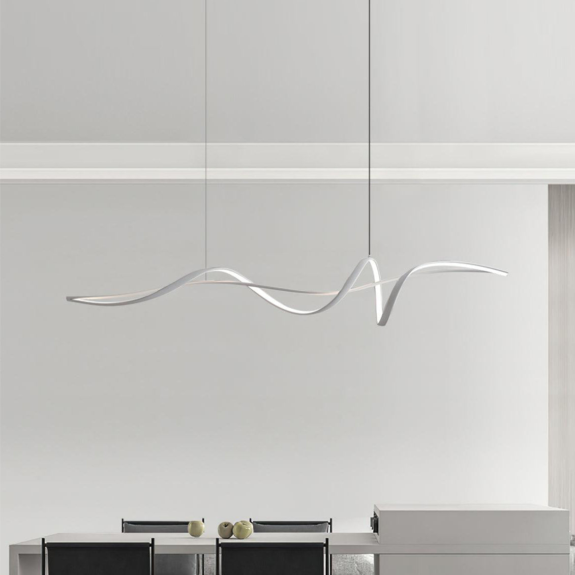 Aveline Suspension moderne LED Wave noire