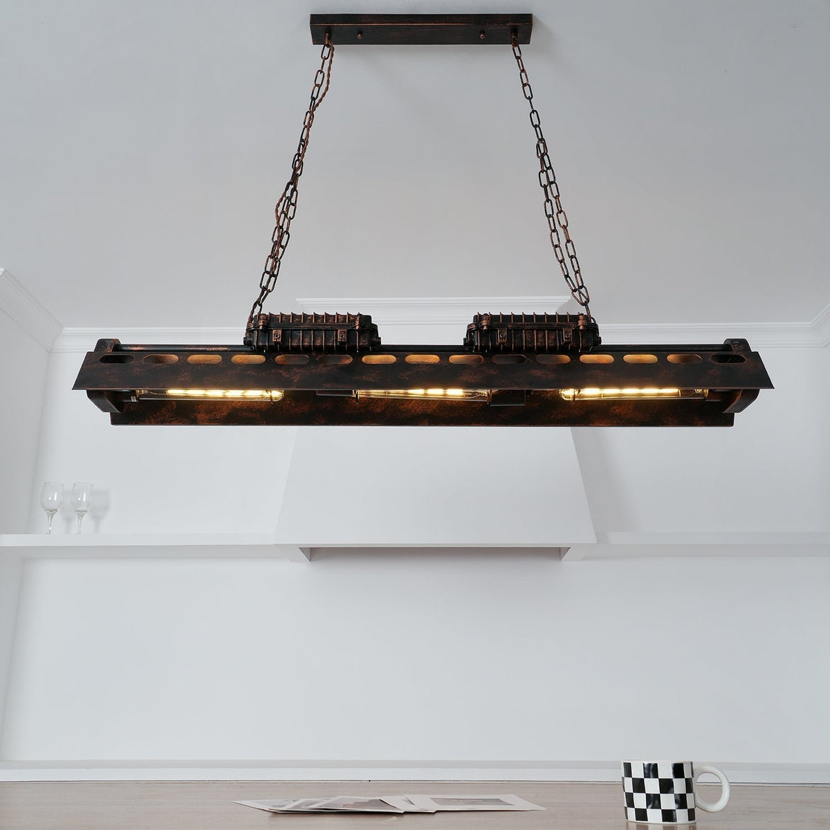 Lustra Lustre Cadre Rectangulaire Industriel
